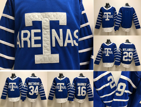 John Tavares Stitched Men's Toronto St. Pats Mitch Marner William Nylander Rielly John Tavares Auston Matthews Hockey Jersey-Blue