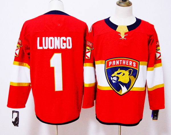 Men ICE Hockey Jerseys Panthers 1 LUONGO red white color any name any number size s-3xl women man kids youth