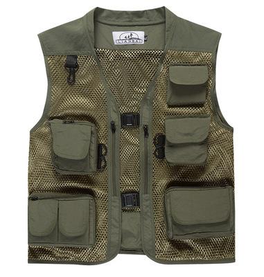 Summer Outdoor Men Camouflage Mesh Photography Vest Multi-pocket portable Breathable Quick Dry Light Fishing Vest Casacos