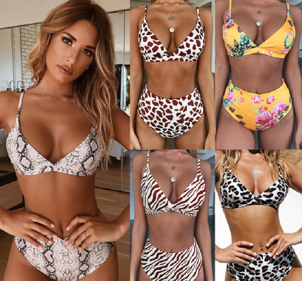 2020 New Fashion women clothes Sexy Bikini Swimwear for women Designer Swimsuit Leopard Bikini Set Bathing Suit Summer Beach Wear