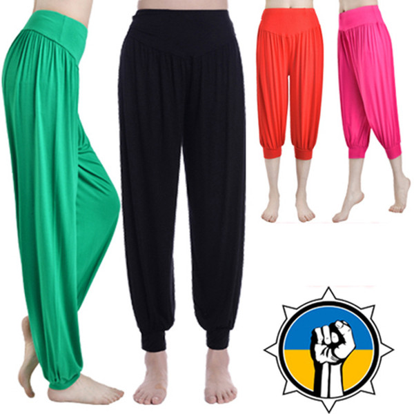 Wholesale new ladies yoga pants Modal harem pants women's sports trousers square dance clothing high waist loose beam mouth pants large size