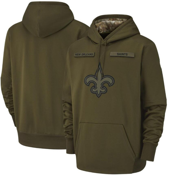 2019 men New Orleans Sweatshirt Saints Salute to Service Sideline Therma Performance Pullover Hoodie Rugby Free Shipping