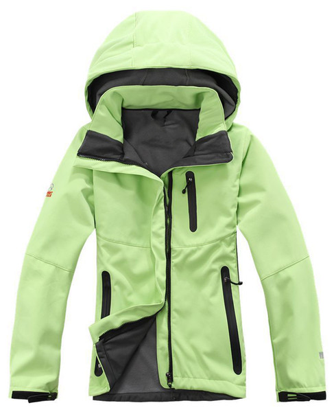 Womens Designer Outdoor Jackets Fashion Solid Color Coat Mountaineering Suit with Cap Women Casual Windbreaker Coat