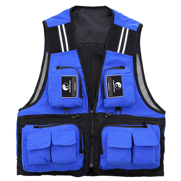 Fishing Waistcoat Sleeveless Mesh Fishing Jacket Multi-Pockets Breathable Photography Hunting Climbing Vest