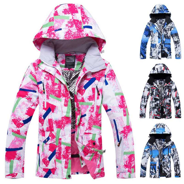 GLEEGLING Unisex Winter Women Ski Jacket Hooded Men Snow Waterproof Skiing Fishing Jackets Suit Windproof Warm Coats Hiking Fish