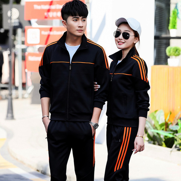 2020 Spring And Autumn New Sports Suit Lovers Young Men Casual Two-Piece Set Female Sports Running Set Sweatpants