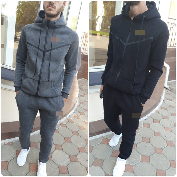 Mens Running Sportswear Hoodies/Sweatpants Trousers Gym Fitness Training Hooded Top And Pants 2pcs/Sets Male Joggers Sports Clothing