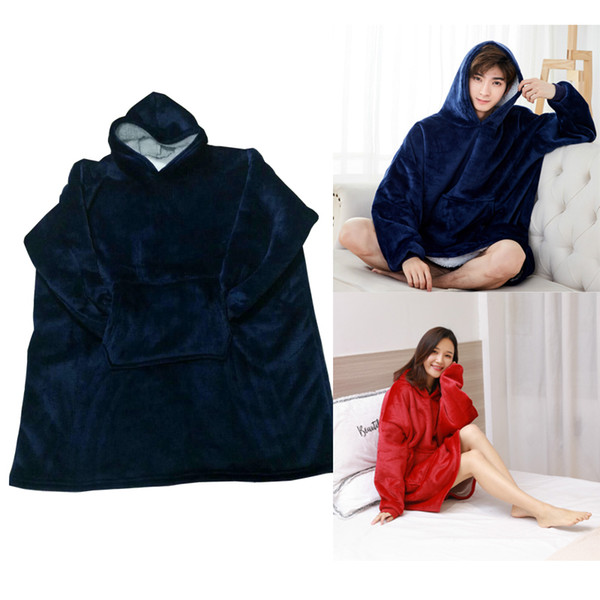 New Arrivals Huggle Hoodie Blanket Hooded Robe Spa Bathrobe Sweatshirt Fleece Pullover Blanket For Winter Warm with Ready Stock.