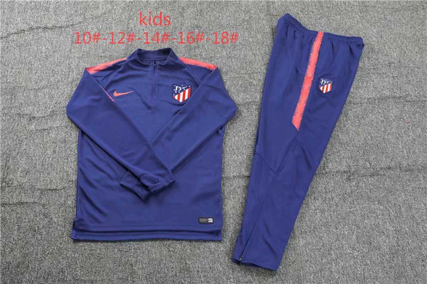 Top quality Atletico Madrid kids football suits 19 Costa Griezmann survetements FTORRES soccer tracksuits KOKE jogging training suits