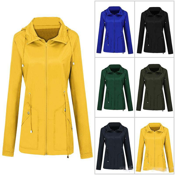 Winter Autumn New Outdoor Jacket Women Solid Black Casual Long Sleeve Windbreaker Waterproof Jackets for Women