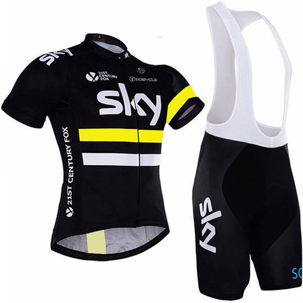 Tour de France Bicycle Clothing Men 2019 SKY Team Pro Cycling Jersey Bib Shorts Riding Set Bike Wear Shirts Ropa Ciclismo Trendy Sportwear
