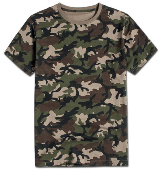 Jungle camouflage clothing men and women cotton short-sleeved t-shirt military training to expand outdoor men's loose camouflage