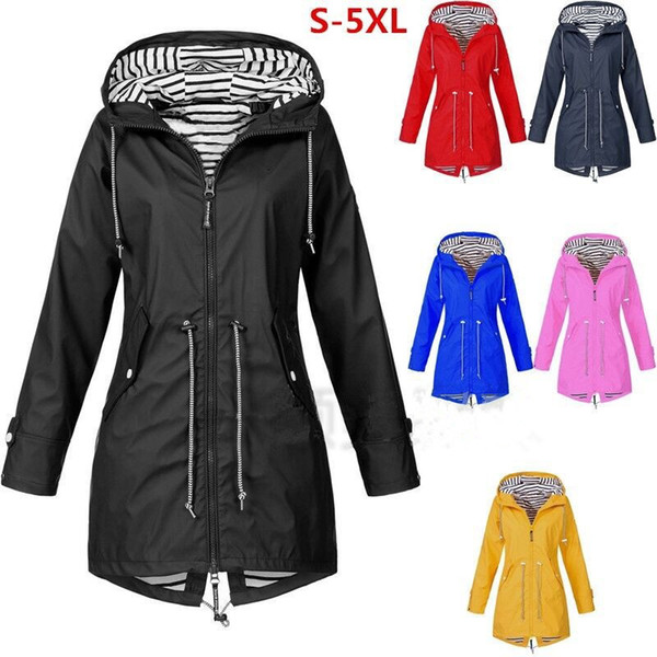 Women Striped Jacket 6 Colors Outdoor Climbing Warm Windbreaker Hoodie Mountaineering Hooded Stormwear Sports Clothing OOA6365