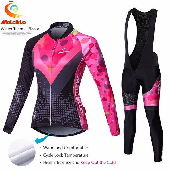 Cycling Jersey Set Coodoopai Women Long Sleeve Clothes Winter Cycling Clothing Female MTB Thermal Fleece UNinform Kit Ropa Ciclismo Racing