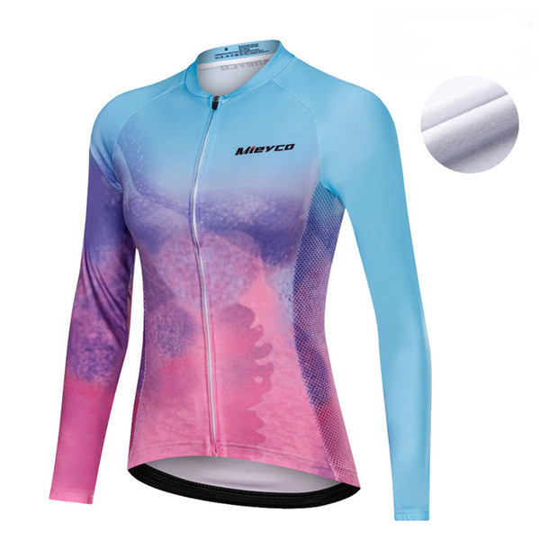 Winter Thermal Fleece Women Long Sleeve Cycling Jersey Clothing Bicycle Outdoor Mountain Road Uniform Bike Triathlon Wear