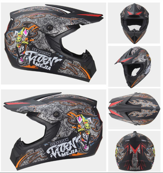 Personality Four Seasons Motorcycle Cross Country Helmet Men and Women Electric Car Helmet Mountain Car Full Helmet DH Speed Drop