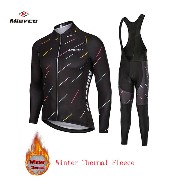 Pro Team Winter Thermal Fleece Cycling Clothes Men Long Sleeve Jersey Outdoor Riding Bike MTB Clothing Bib Pants Sets