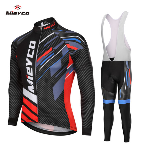 Men Cycling Jersey Breathable Long Sleeve Clothes Ropa Ciclismo Bicycle Sportswear Bike Quick Dry Cycle Clothing Bib Short Pad Racing Wear