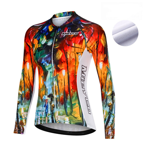 Women Cycling Long Jersey Winter Thermal Fleece Bicycle Coat Outdoor Bike MTB Long Sleeve Breathable Jerseys Bicycle sportswear