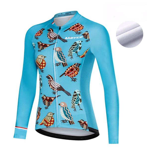 Coodoopai Women's Bike Bicycle Jersey Cycling Winter Fleece Thermal Jacket Long Jersey Long Sleeves-Michael Ciclismo Jackets