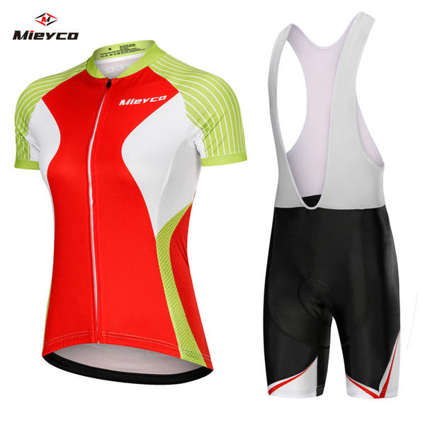 Coodoopai Women Pro Cycling Jerseys Set bib Short Sleeve Bike Racing Clothes Breathable Quick Dry Summer MTB Clothing Mountain Bike Suit