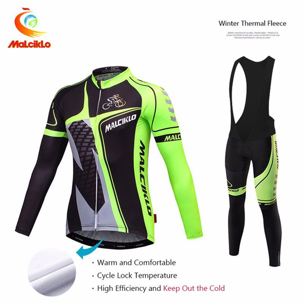 Pro team Winter thermal Fleece Long Cycling jersey set Ropa ciclismo bicycle clothing MTB bike jersey tops Bib Long Pant Design Racing Suit