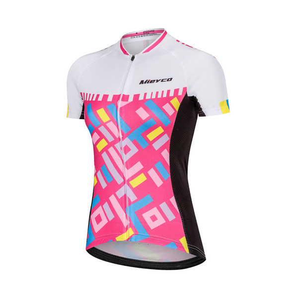 Women's Retro Cycling Jersey Short Sleeve Mountain Bike Tops Race Fit Ladies Bicycle Clothing Full Zipper Ropa De Ciclismo Wear