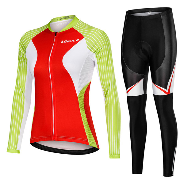 2020 Women Cycling Jersey Long Sleeve Mtb Bike Riding Suit Blike Clothes Female Bicycle Clothing Set Reflective Clothes