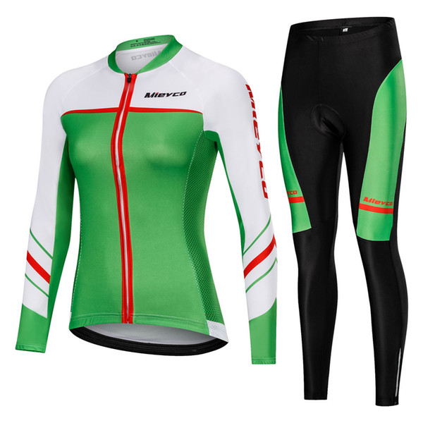 2020 Womens Spring Long Sleeve Cycling Jersey Set Bicycle Wear Female Mountain Bike Clothes Ropa Ciclismo