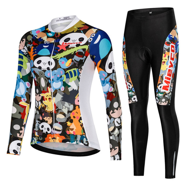 Women Cycling Jersey Mtb Bicycle Clothes Female Bicycle Clothing Set Reflective Long Sleeve Mtb Bike Riding Suit Blike Clothes