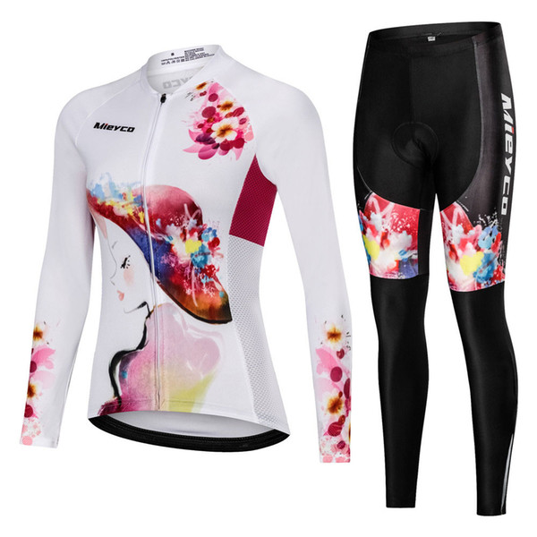 Female Bicycle Clothing Set Reflective Long Sleeve Womens Cycling Jersey Mtb Bike Riding Suit Blike Clothes Girl Sport Wear