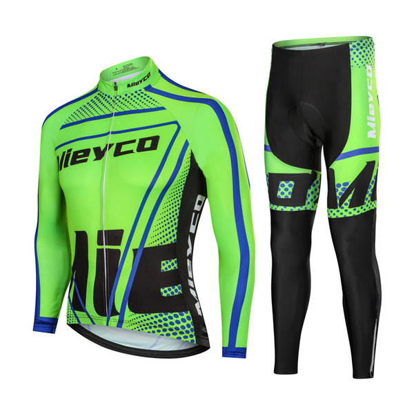 Men MTB Cycling Jersey Set Bicycle Sport Uniform Cycling Coat with Tights Trousers Long Sleeves Quick Dry Racing Bike Clothing
