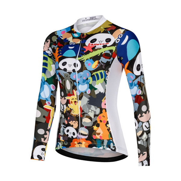 2020 Women Cycling Jerseys Mountain Bike T Shirt motorcycle Downhill Jersey Cartoon Animal MTB Clothes Men Bicycle Clothes Tops