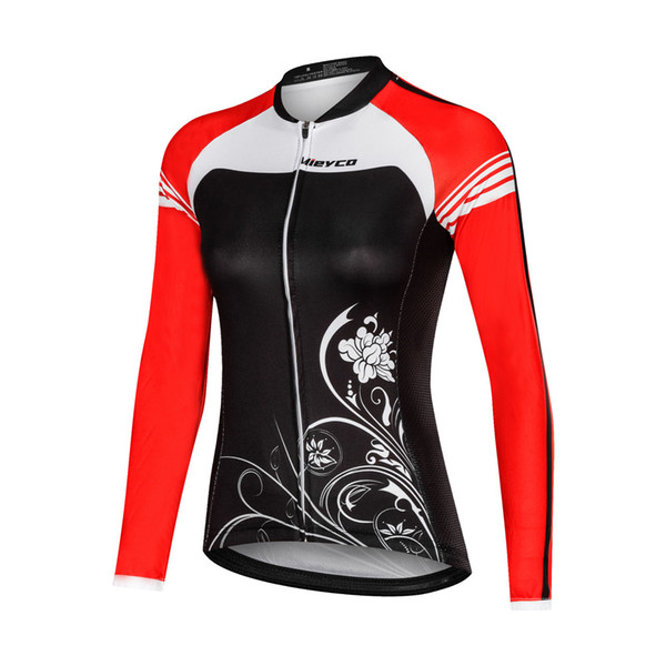 Breathable Cycling Jerseys For Women Flower Quick-Dry Bike Jerseys Long Sleeve Bicycle Clothing Ropa Ciclismo Shirt Tops Wear