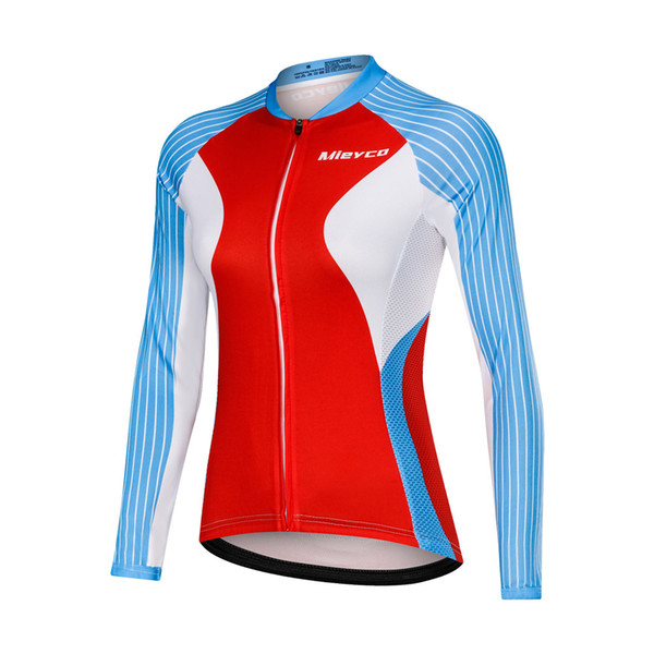 Women 100% Polyester Cycling Jersey Long Sleeve Maillot Ropa Ciclismo Bicycle Clothing Quick Dry Bike Clothes Sports Wear