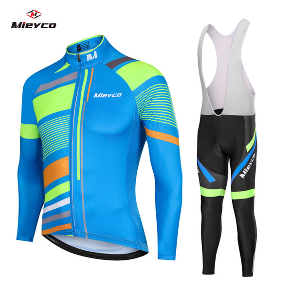 Coodoopai Cycling Jerseys Ropa Maillot Ciclismo Long Sleeve Autumn And winter Cycling Jersey Clothing Breathable Bib Pants set Bicycle Shirt