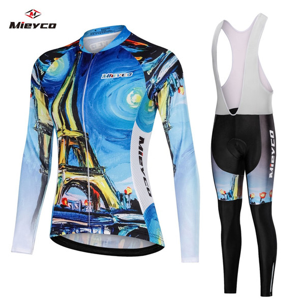 Spring Autumn Woman New MTB Wear Coodoopai Cycling Clothing Cycling Long Sleeves jersey bib pants sets Bicycle Wear Clothing Racing Suit