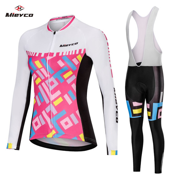 Women's Cycling Clothing Sets Pro Bicycle Jersey Sports Long Sleeve Female downhill MTB Bike Clothes Bib reflective pants Racing Clothing