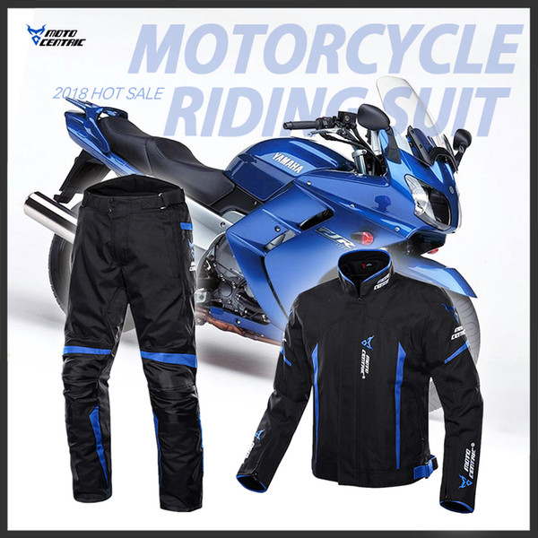 Men's motorcycle clothes racing suit four seasons can wear Waterproof with removable warm Liner riding jacket + pants