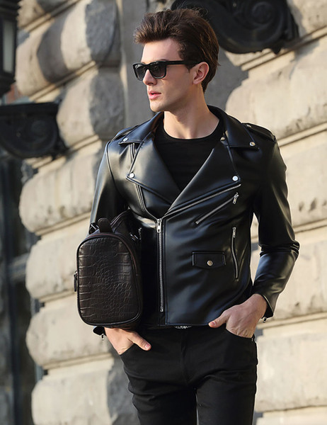 Nineteen Leather jacket jacket New Young Men Leather Jacket The Korean version of self-cultivation is fashionable and handsome