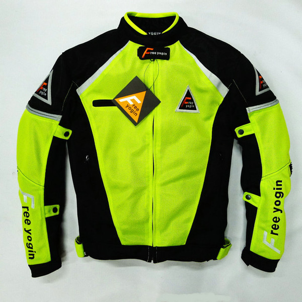 Mesh breathable Men's off-road riding suits Thickening of motorcycle Clothing windbreak coats Fluorescent green locomotive outwear