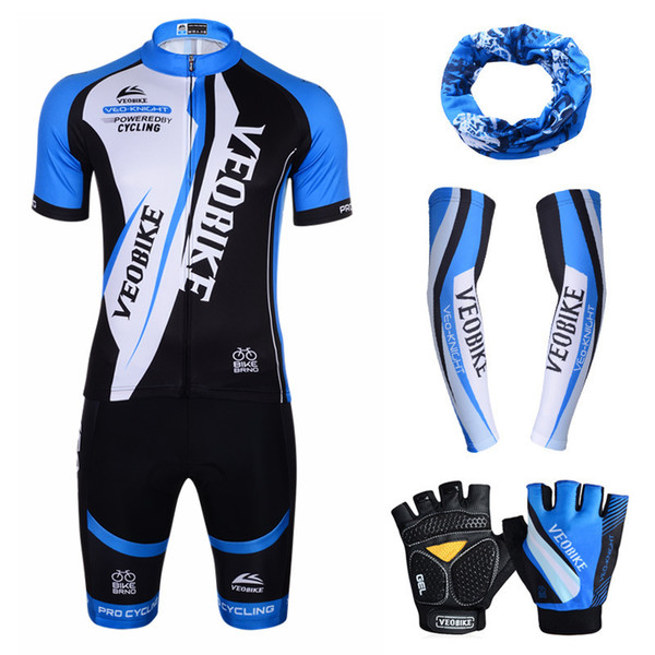 VEOBIKE Jersey Short Sleeve Set, Sleeve Gloves Set, Multicolor Mountain Bike Suit More Breathable More Comfortable