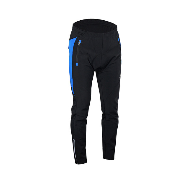 Men's Outdoor Cycling Pants Winter Thermal Breathable Comfortable Trousers with Padded Cushion Riding Sportswear Y3522BL-XXL