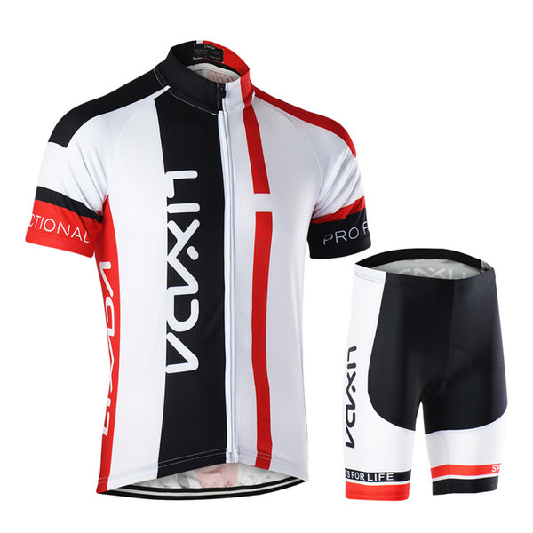 Breathable Quick Dry Comfortable Short Sleeve Jersey + Padded Shorts Cycling Clothing Set Riding Sportswear Y3001R-S