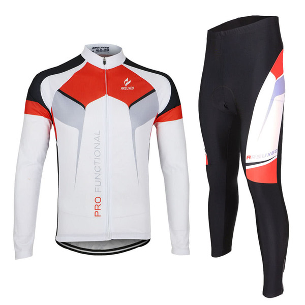 Spring Autumn Cycling Clothing Set Sportswear Suit Bicycle Bike Outdoor Long Sleeve Jersey + Pants Breathable Quick-dry Men Y0433B-L