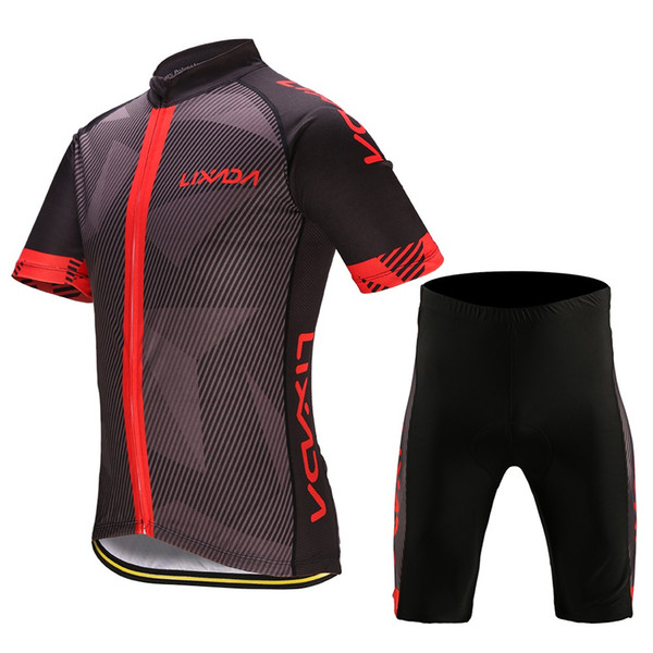 Lixada Men's Cycling Clothes Set Quick Dry Short Sleeve Bicycle Jersey Shirt Tops 3D Cushion Padded Riding Shorts Tights Pants Y6917-S