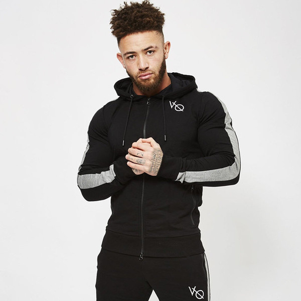 Men Running Sport Hooded Jacket Outdoor Gym Fitness Sweatshirt Tracksuit Male Jogging Training Tops Sportswear Crossfit Clothing