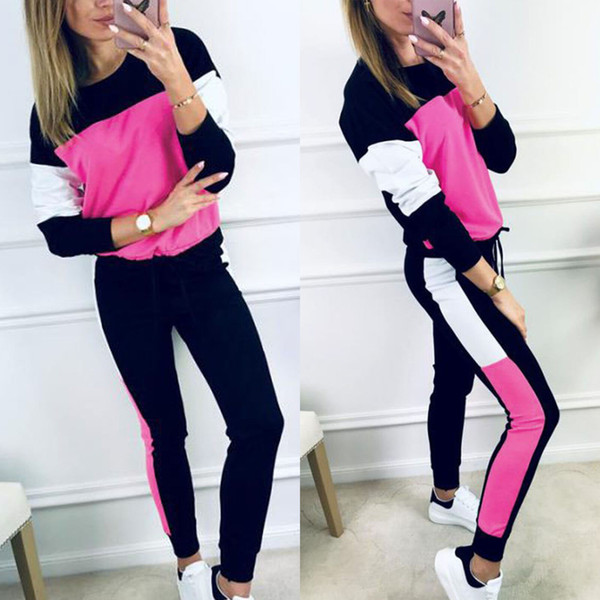 Women Casual Tops Pants Tracksuit Sweatshirt Long Trousers Sportswear Jogging Suits