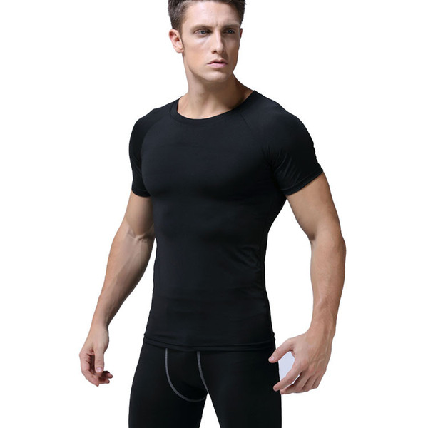 Fitness clothing men's pro basketball training sports tights men's summer breathable and quick-drying running sports short sleeves