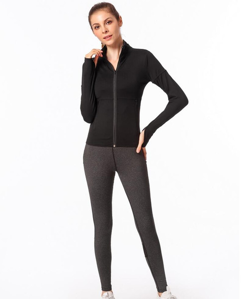 2019 autumn and winter new fitness clothes Slim zipper yoga clothes jacket running long-sleeved yoga clothes jacket women